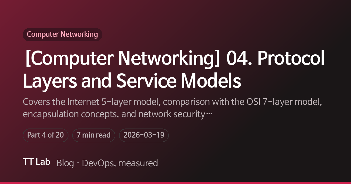 [Computer Networking] 04. Protocol Layers and Service Models — TT Lab Blog
