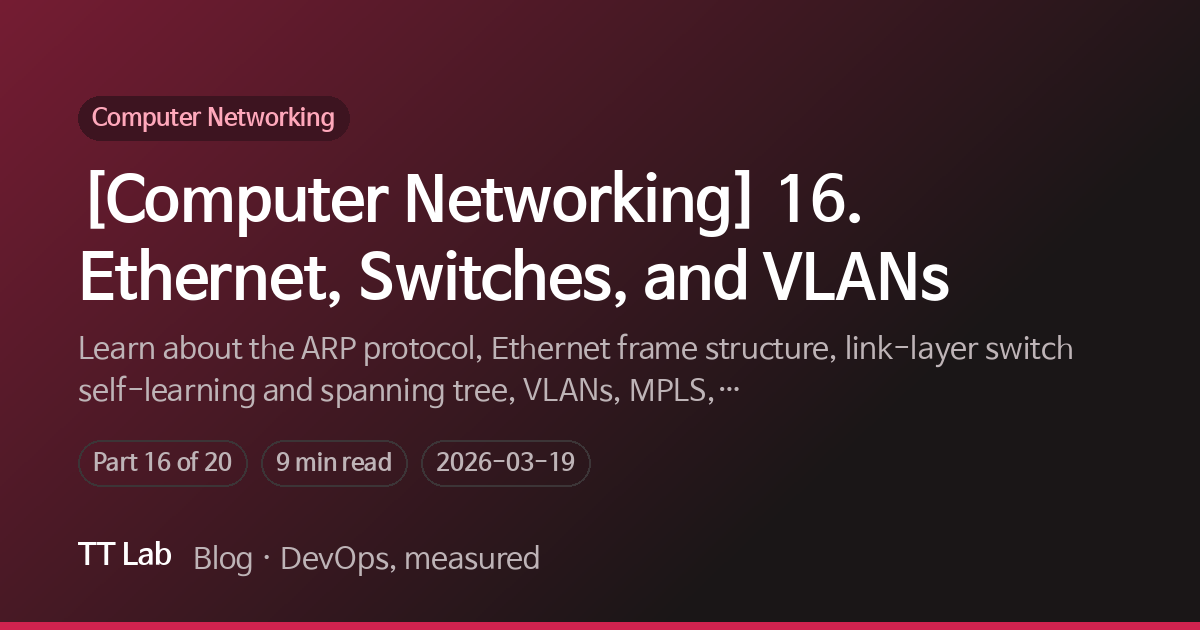 [Computer Networking] 16. Ethernet, Switches, and VLANs — TT Lab Blog